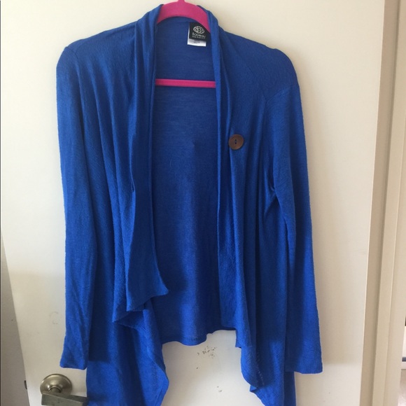 bobeau Bright Blue Open Front Cardigan Sz XS - Picture 5 of 8